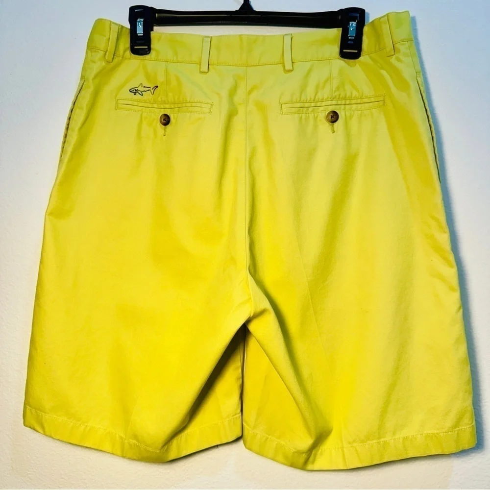 Greg Norman Collection - Shorts 100% Cotton - Lime/Yellow - Size:34